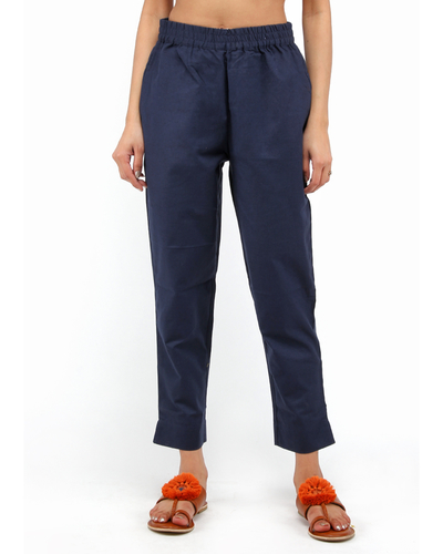 Buy Navy Blue Trousers & Pants for Men by The Indian Garage Co Online |  Ajio.com