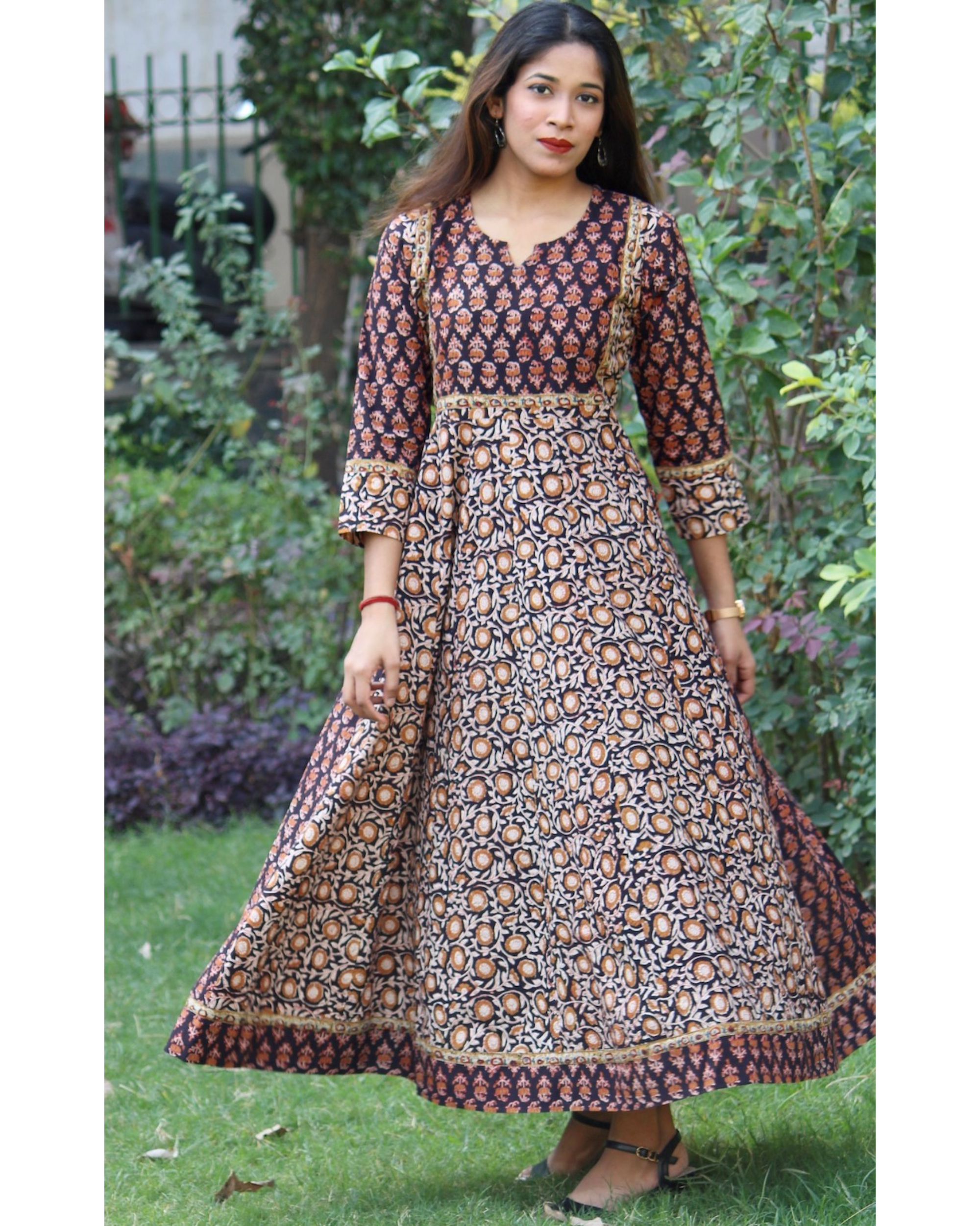 printed anarkali dress