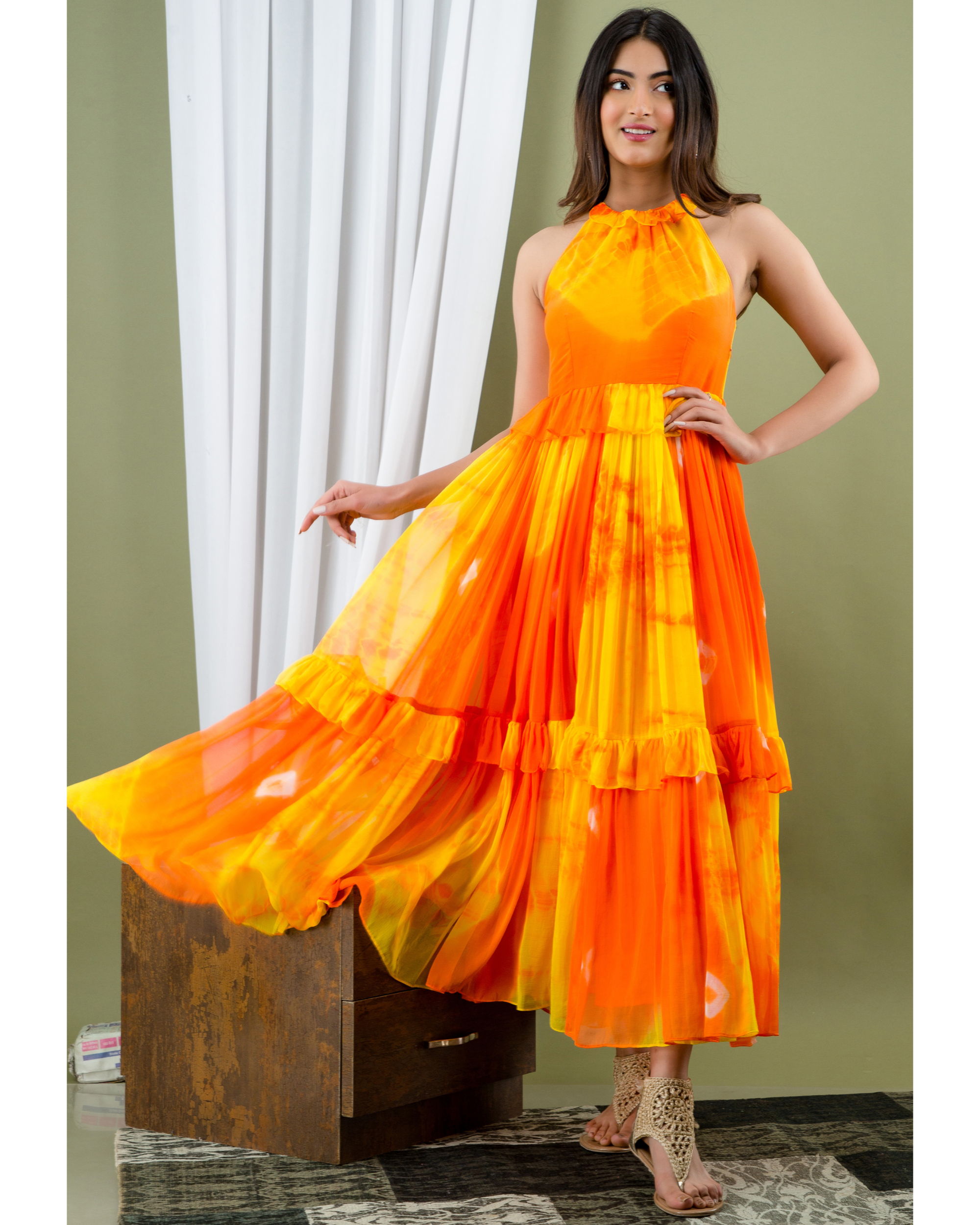 Yellow and 2025 orange dress