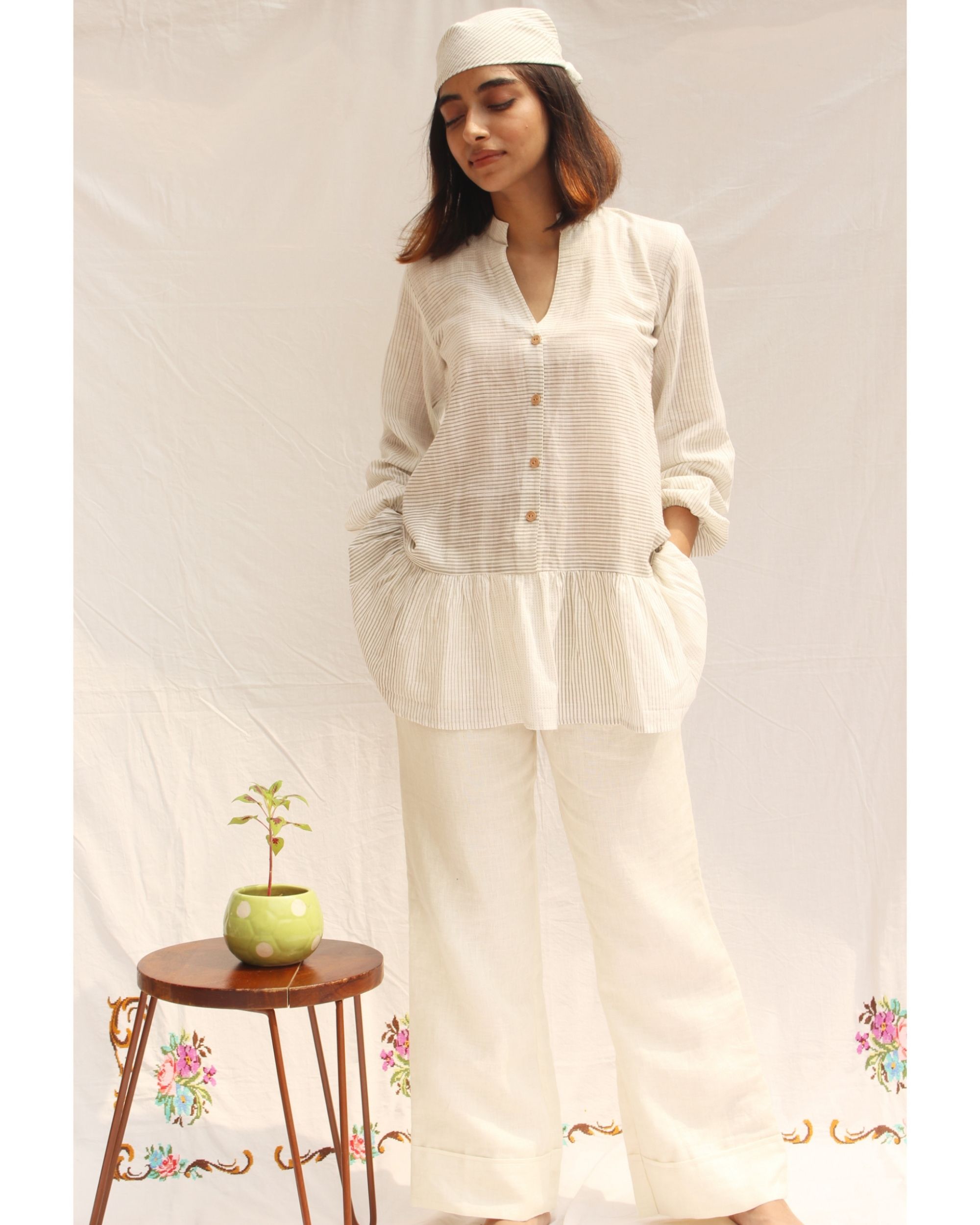 Yellow striped shirt by Cyu Store The Secret Label