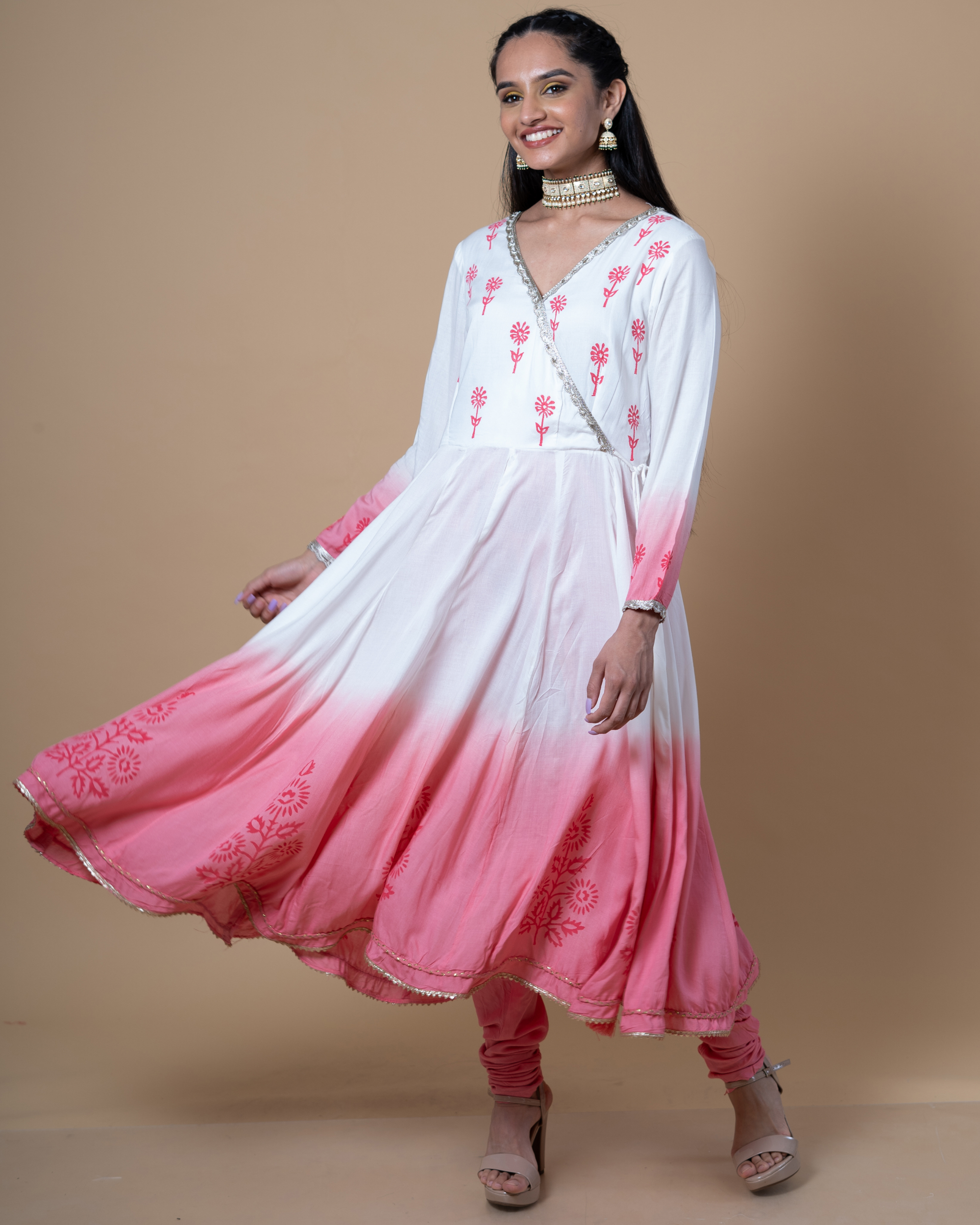 Pink cotton modal churidaar
