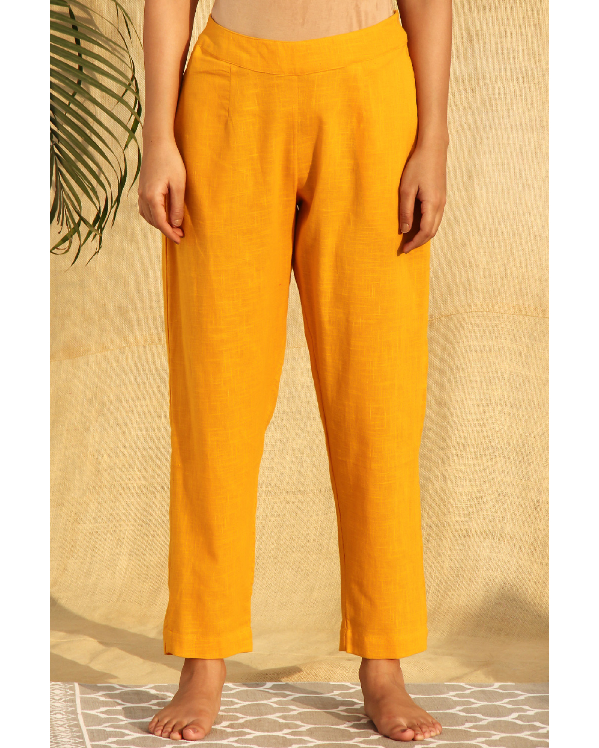 Buy Mustard Cotton Palazzo Pants () for INR749.50