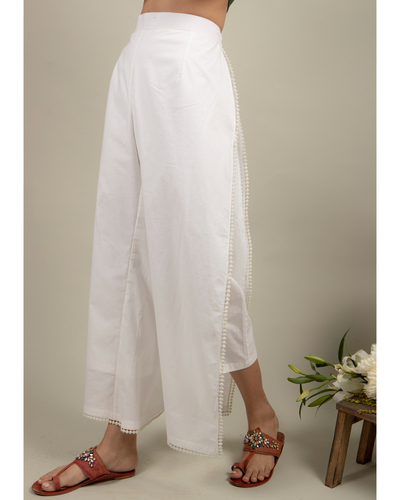 White double layered pants by Ikshita Choudhary | The Secret Label