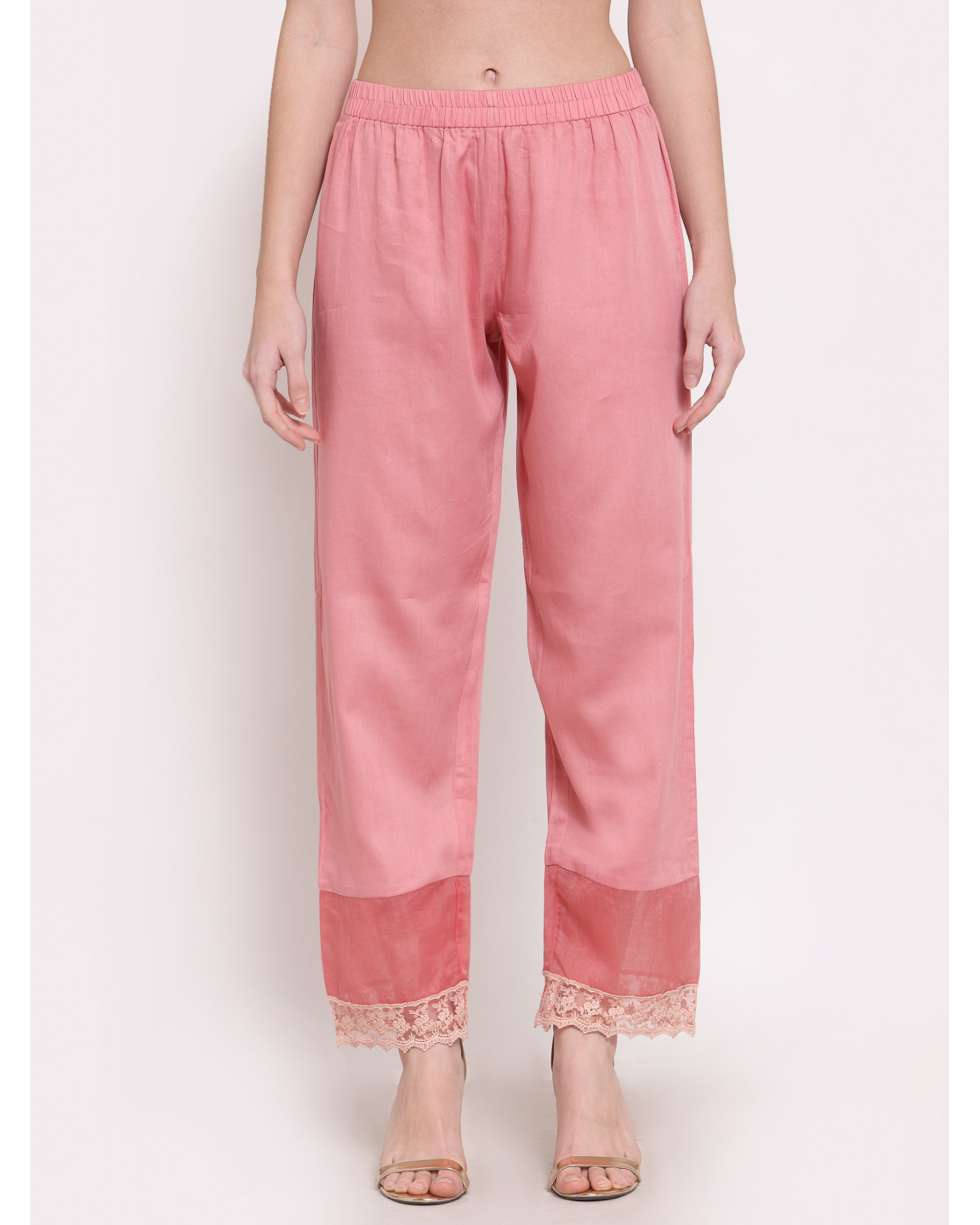 Solid Color Cotton Palazzo Pants in Rose PP0076 010000 27