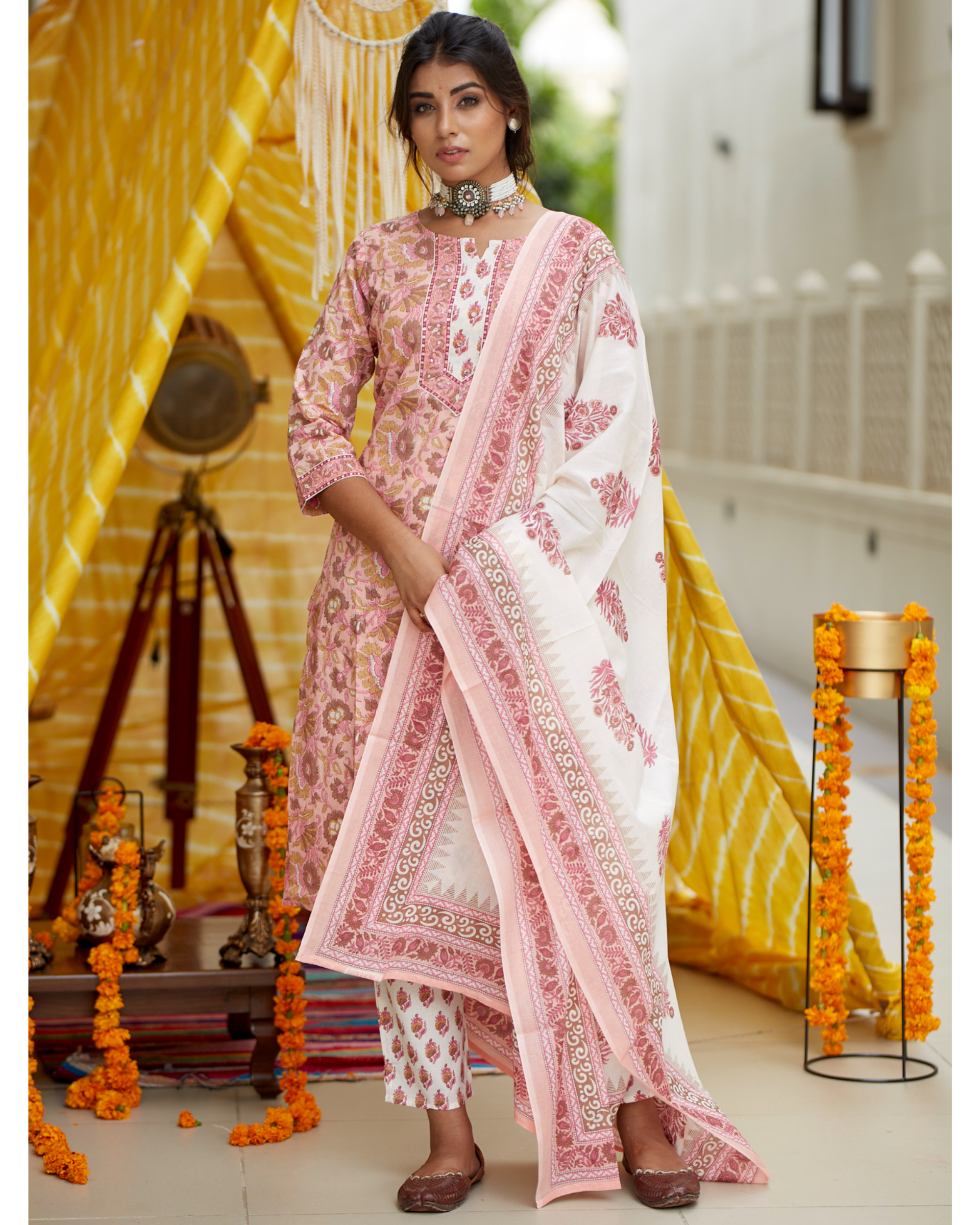 Cotton Kurti Set In Onion Pink Color  Pink kurti, Pink color combination,  Stylish dresses