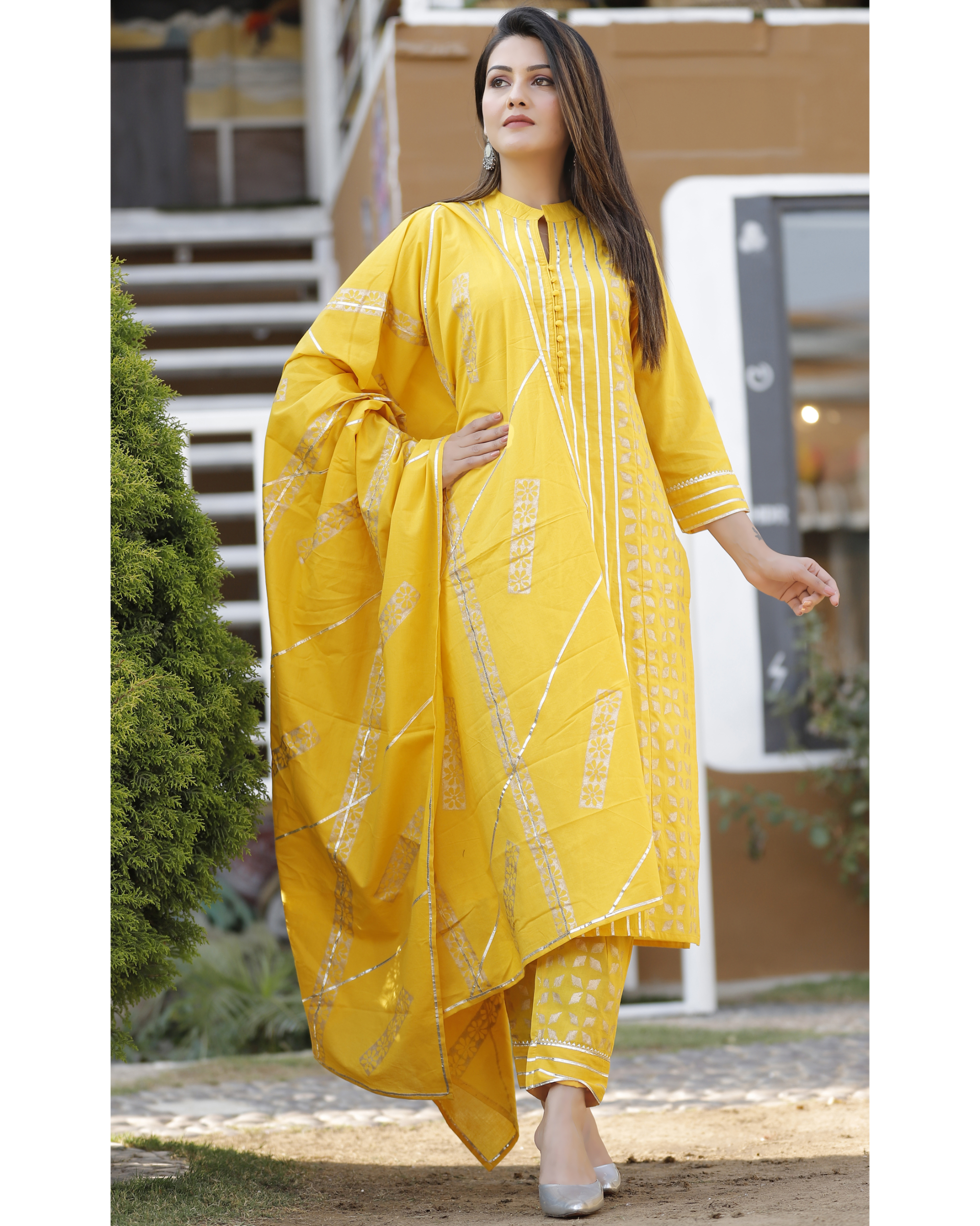 Yellow Gota Patti Kurtis Online Shopping for Women at Low Prices