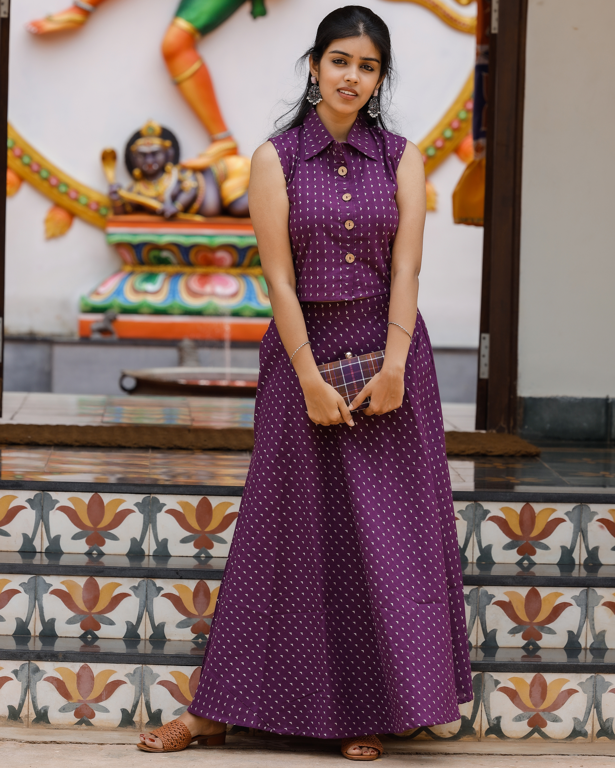 Buy Samyukta Singhania White Cotton Printed Kurta And Skirt Set Online   Aza Fashions