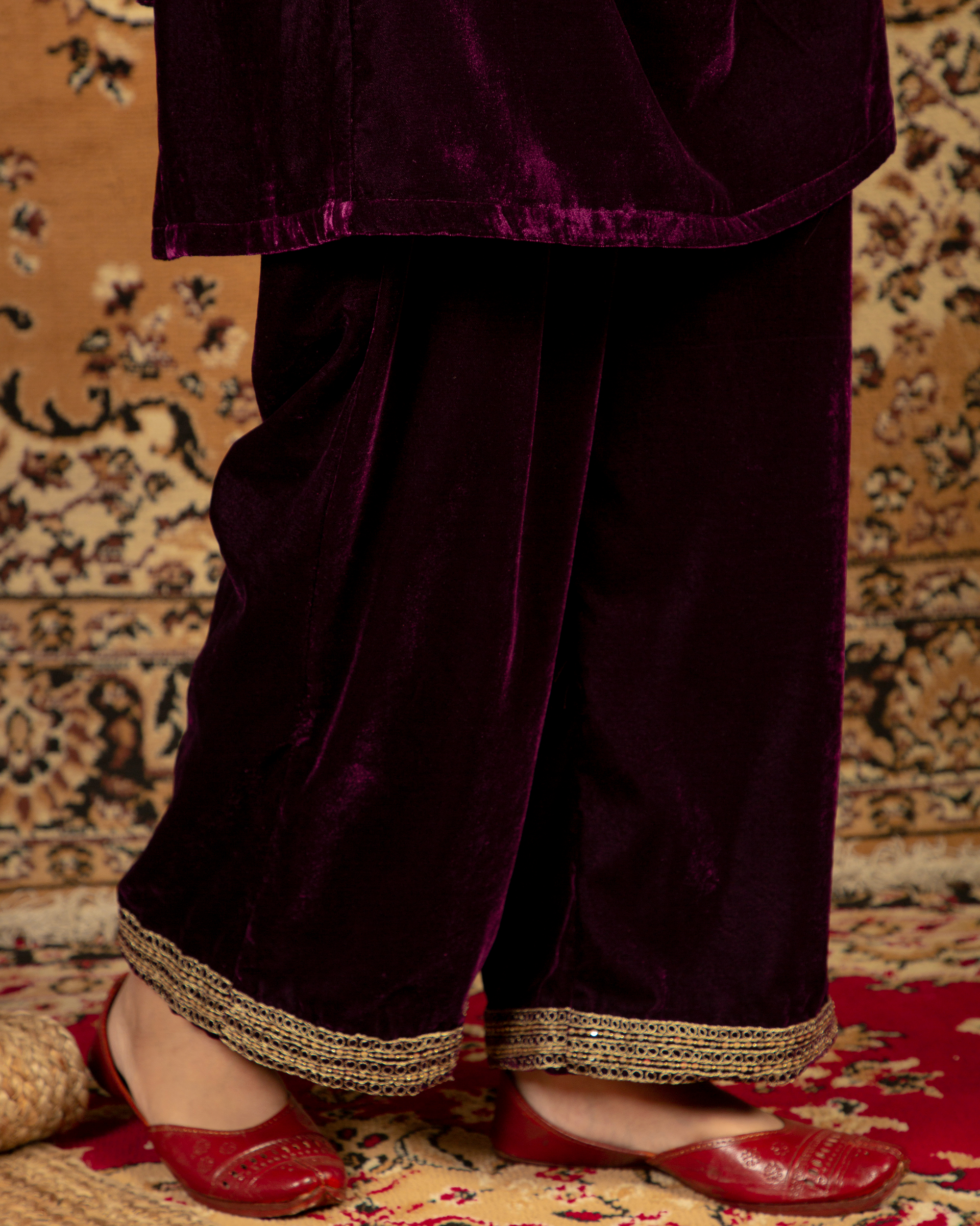 Buy Gudhal Silk Velvet Tunic with Trousers by Designer BRIH Online at  Ogaancom