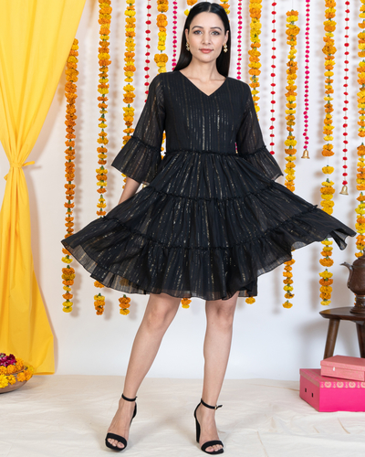 Black short frock cheap design 2019