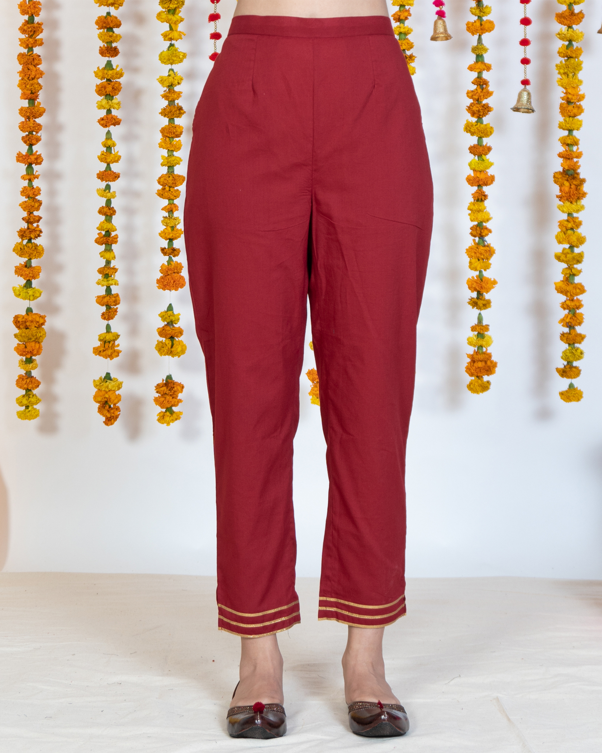 Juniper Bottoms : Buy Juniper Red Cotton Solid Cigarette Pants Online |  Nykaa Fashion