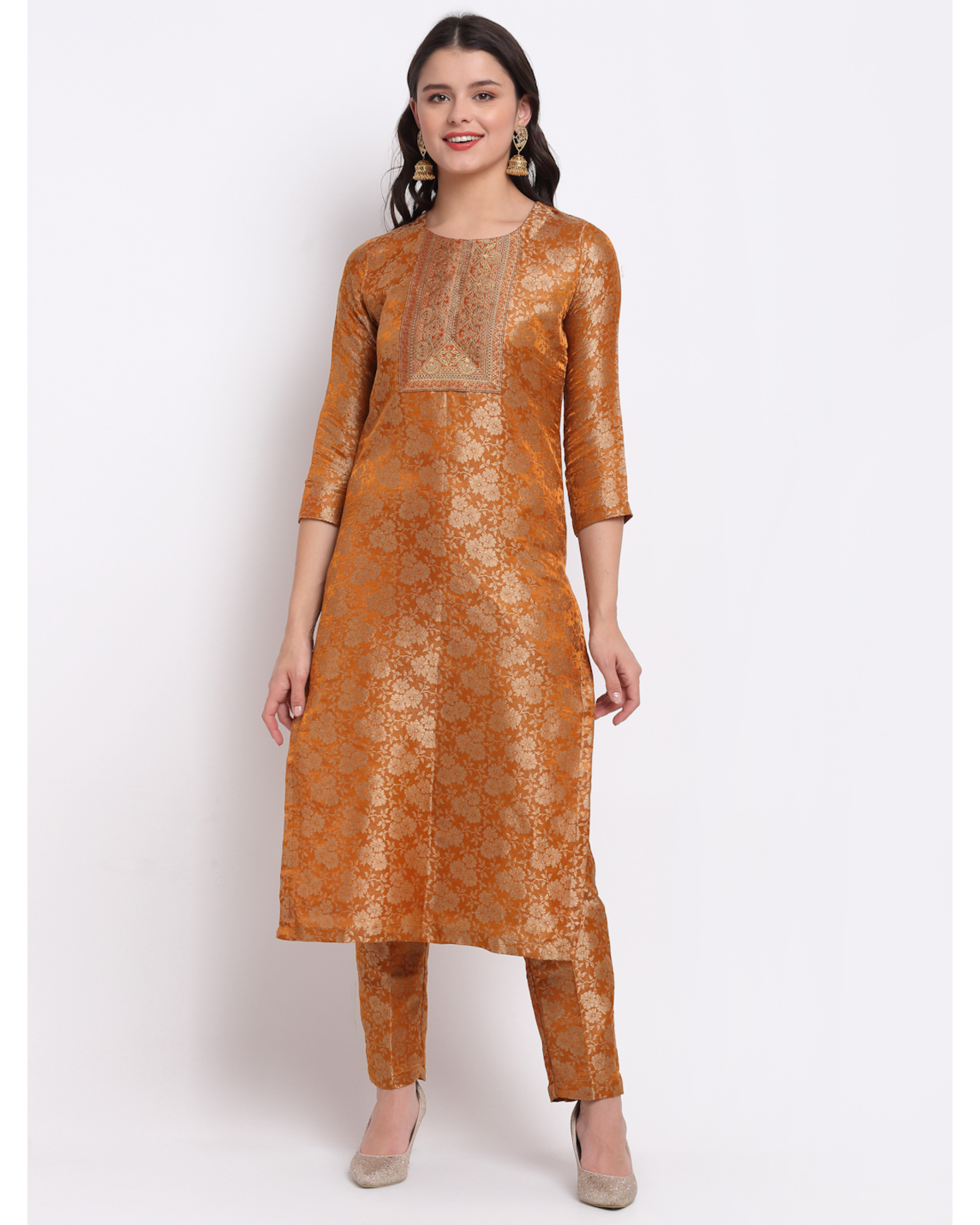 Buy Maroon Vintage Benarasi Silk Brocade Pants Online at Jaypore.com