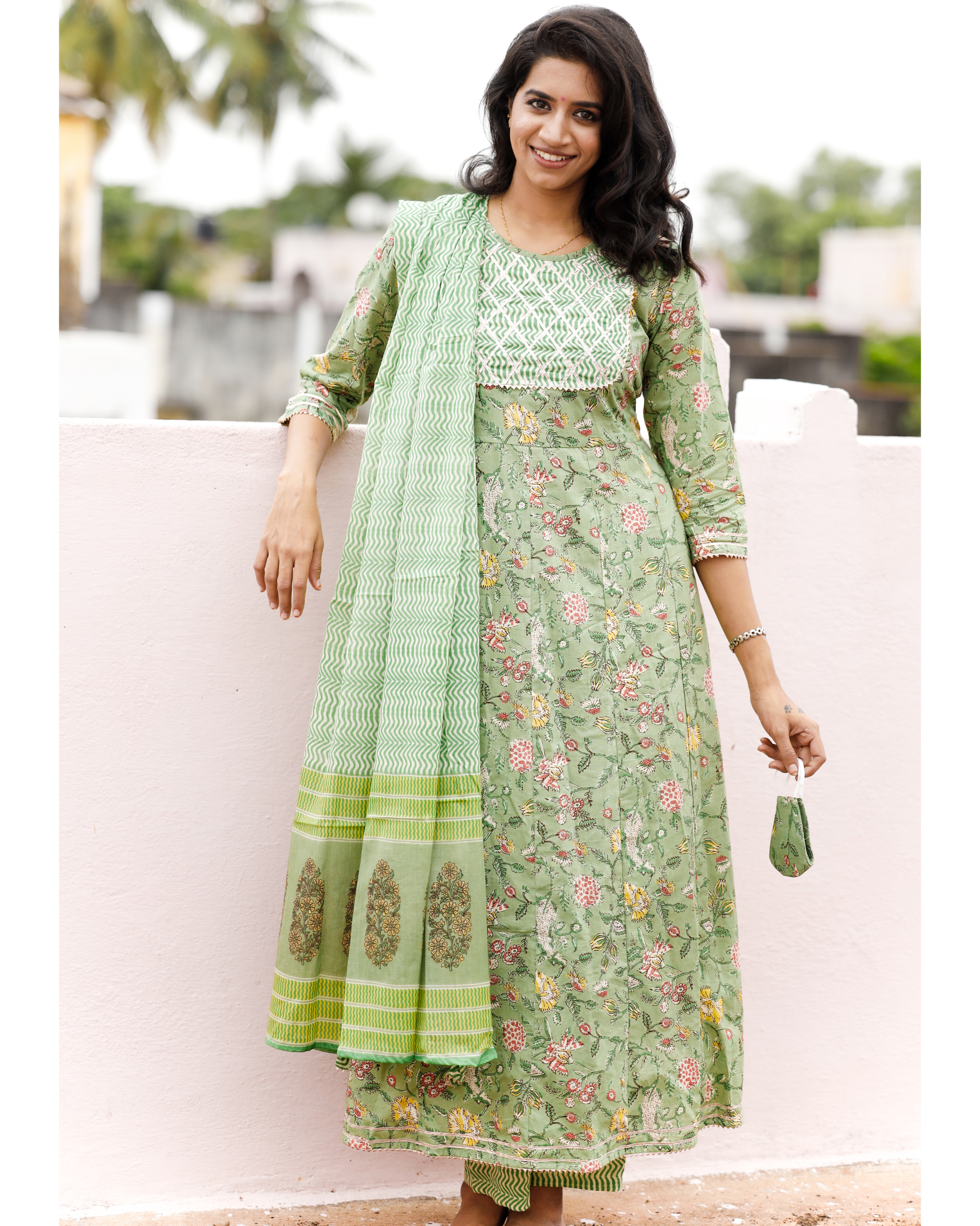Gorgeous Disha Patani In Fancy Light Green Color Designer Anarkali
