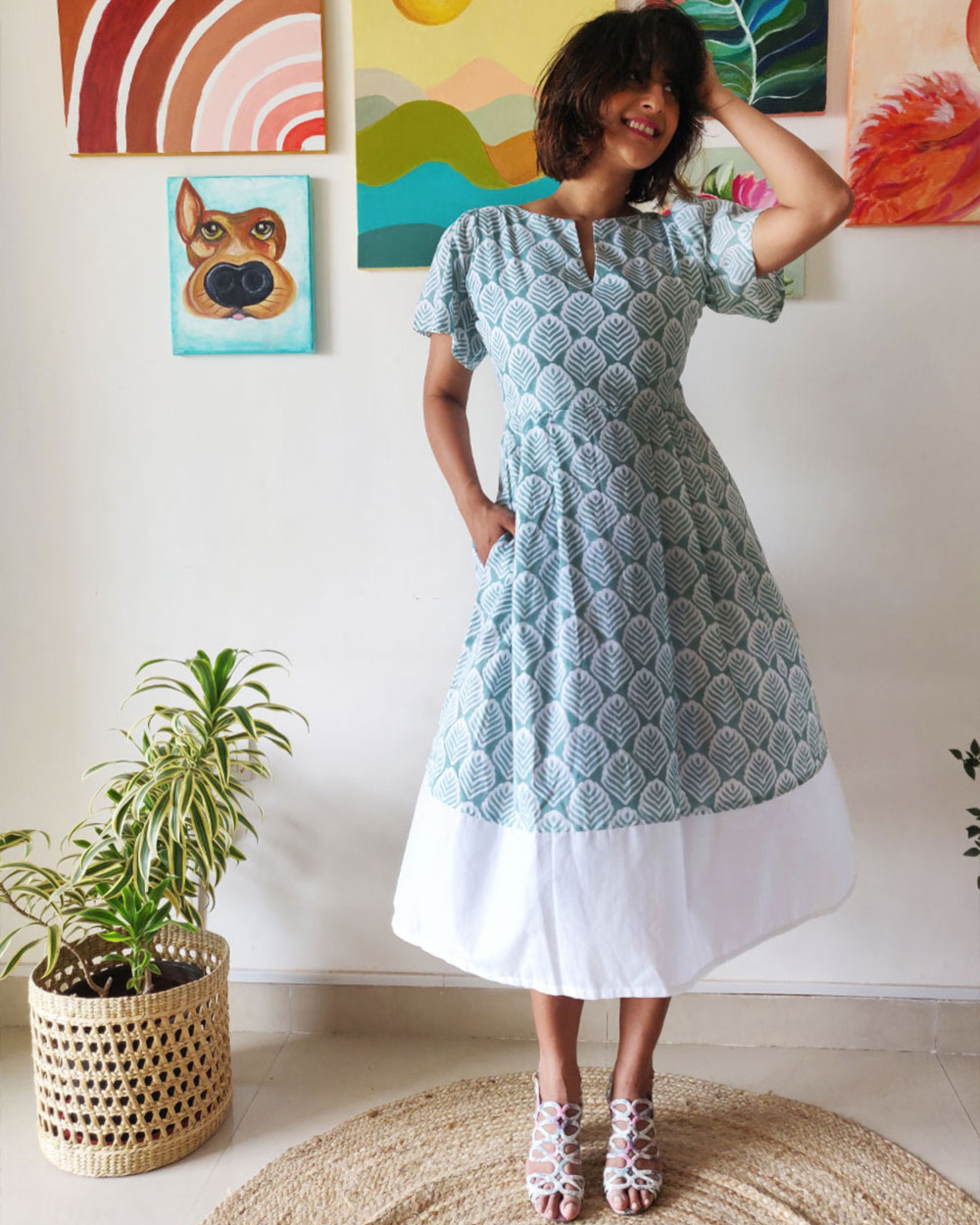 Pastel blue flared dress by Why So Blue