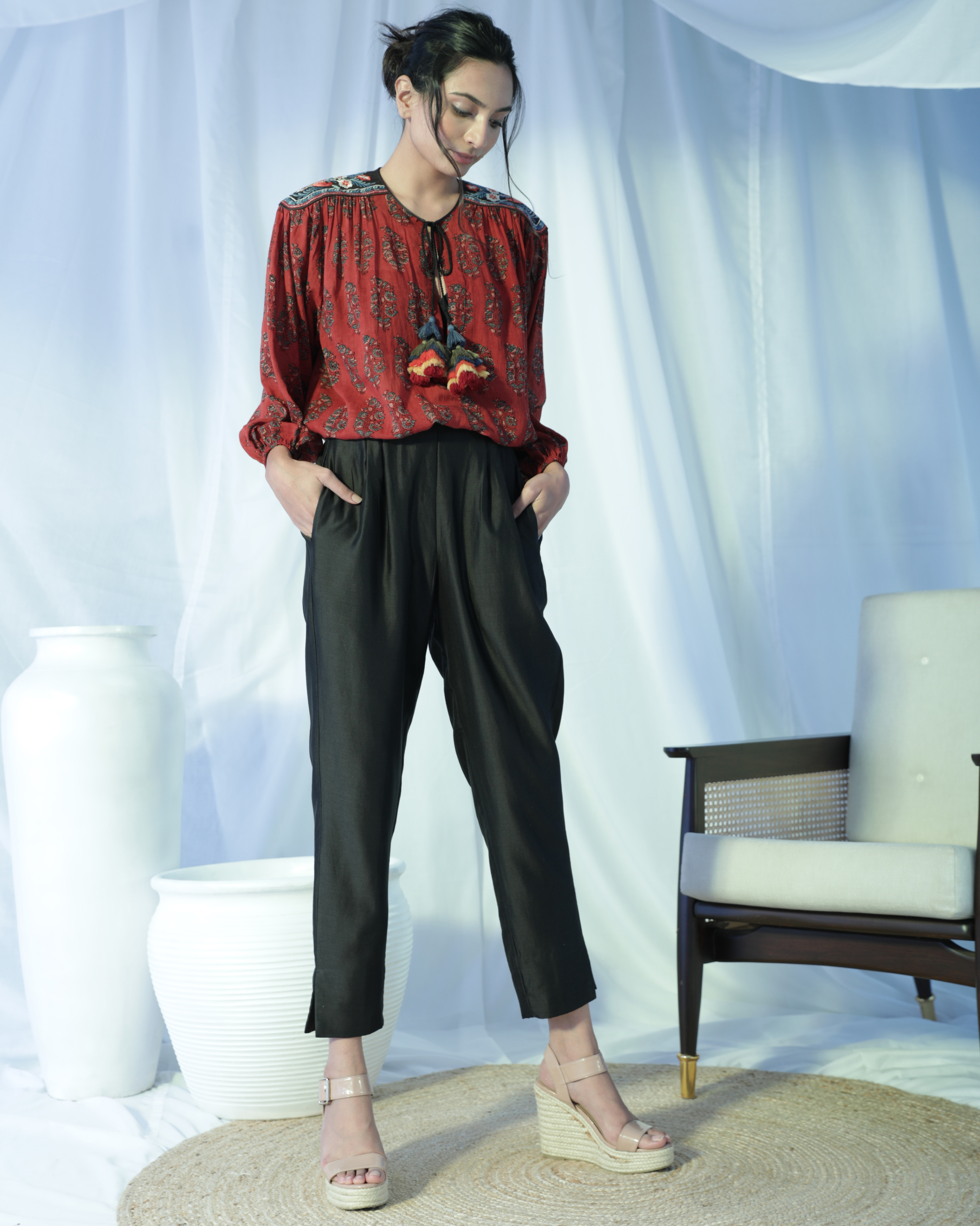Buy Formal Pants for Women Office Lady Style Work Wear Straight Trousers  Belt Loop Business Design Black pants M Online at desertcartINDIA