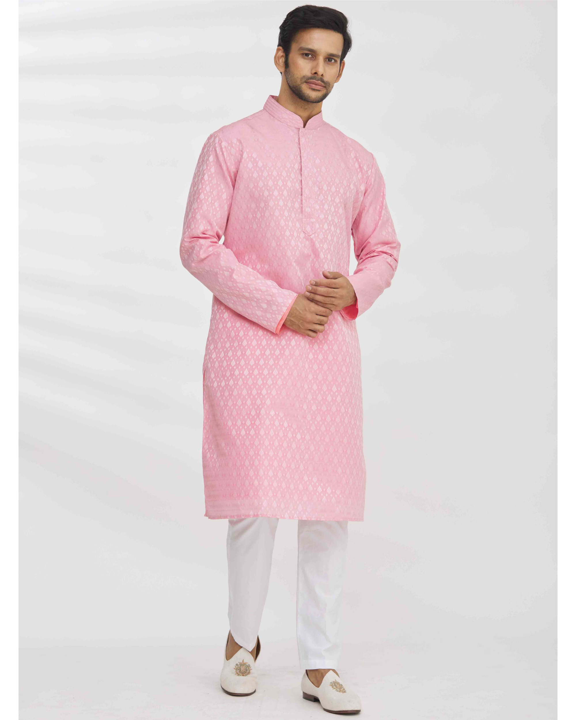 Pink printed kurta set - set of two