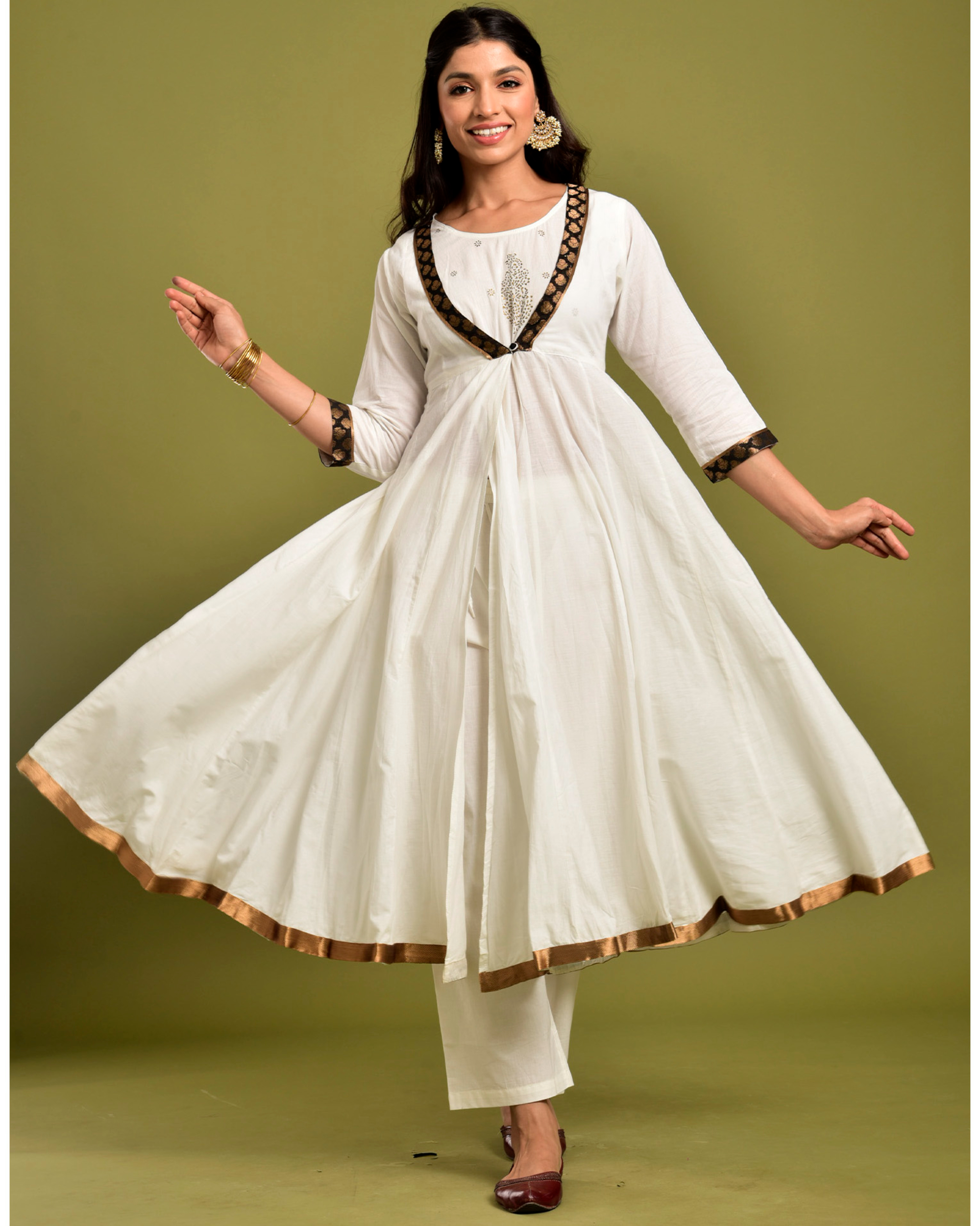 White angrakha outlet dress