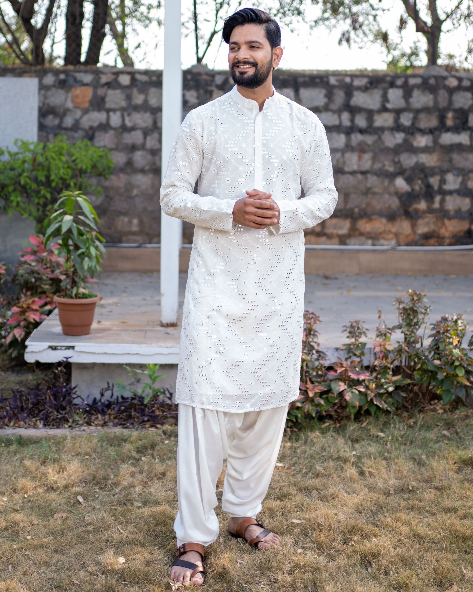 Buy Generic Men's Cotton Solid Pyjama (Pack of 1) (Peshawari/Patiala Salwar  pyjama_White_L -(40)) at Amazon.in