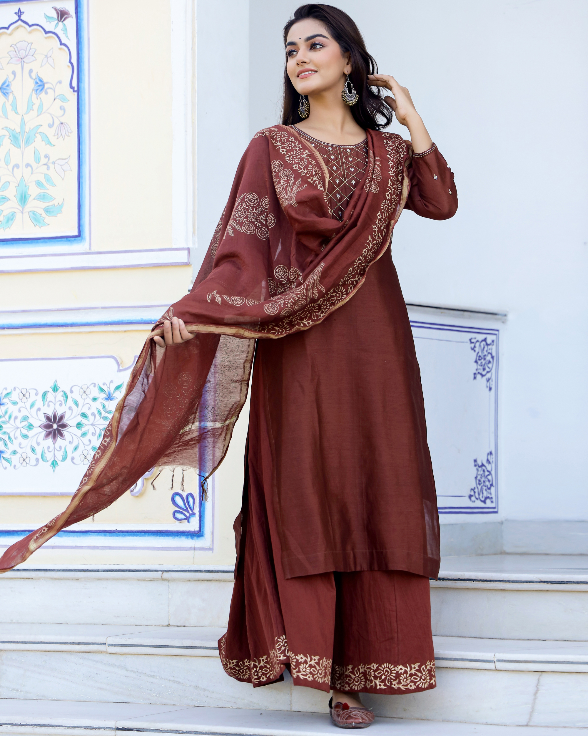 Multicolor Pure Chanderi Silk Suit Dress Material at Best Price in Varanasi  | Fazal Fashion