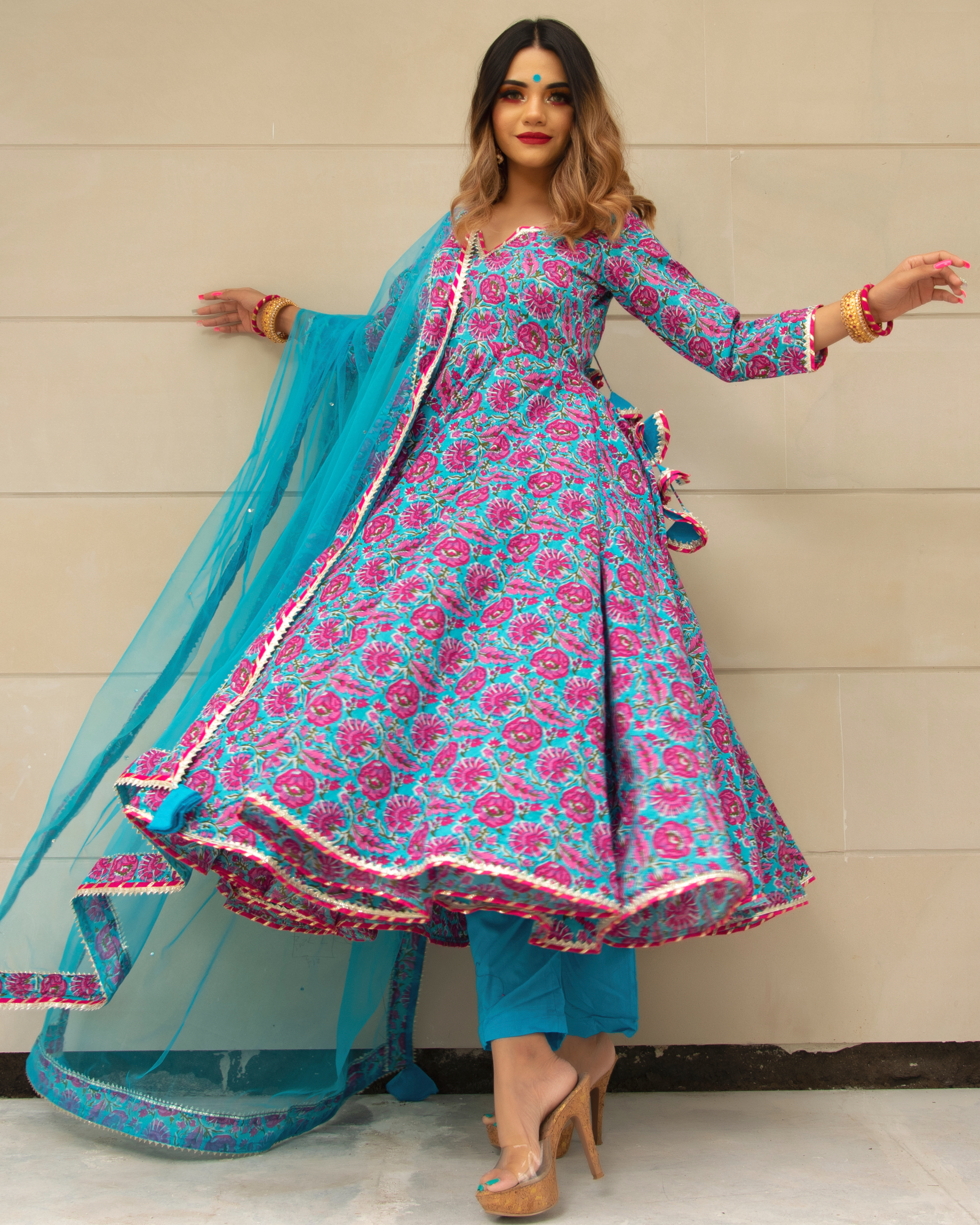 Full hand anarkali top suits