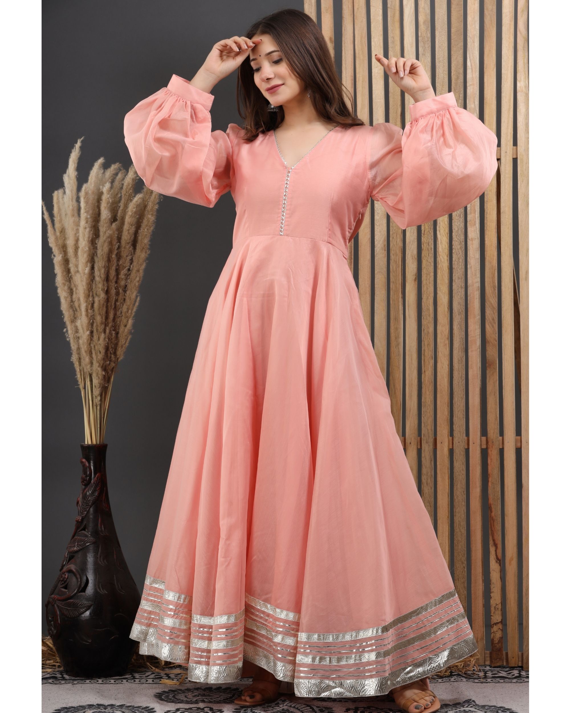 Indian Virasat Maxi Dresses  Buy Indian Virasat Pineapple Yellow Anarkali  Dress With Dupatta set Of 2 Online  Nykaa Fashion