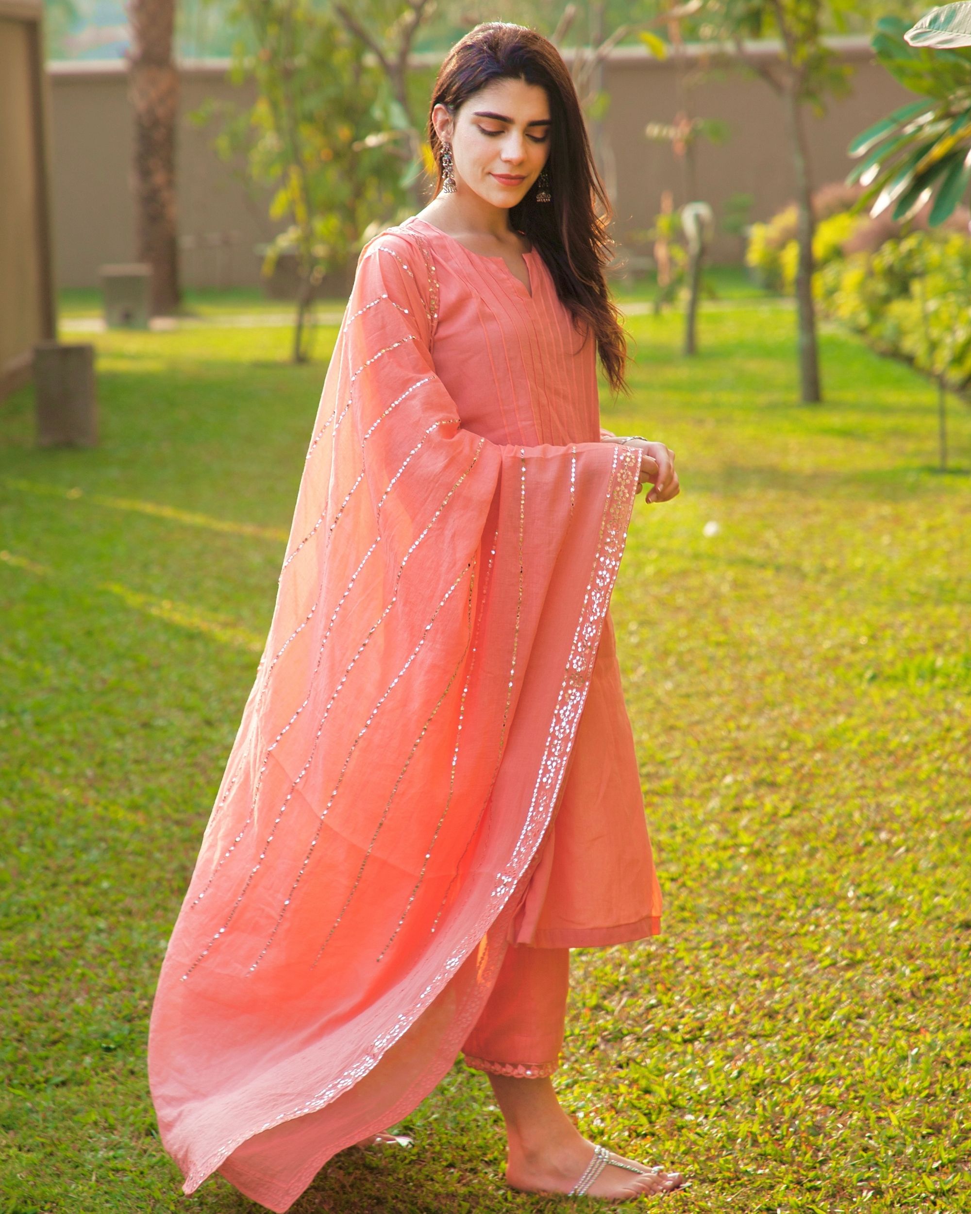Ambi Kalidar Block Print Suit| Model Cotton Fabric Suit |Anahyta Arora