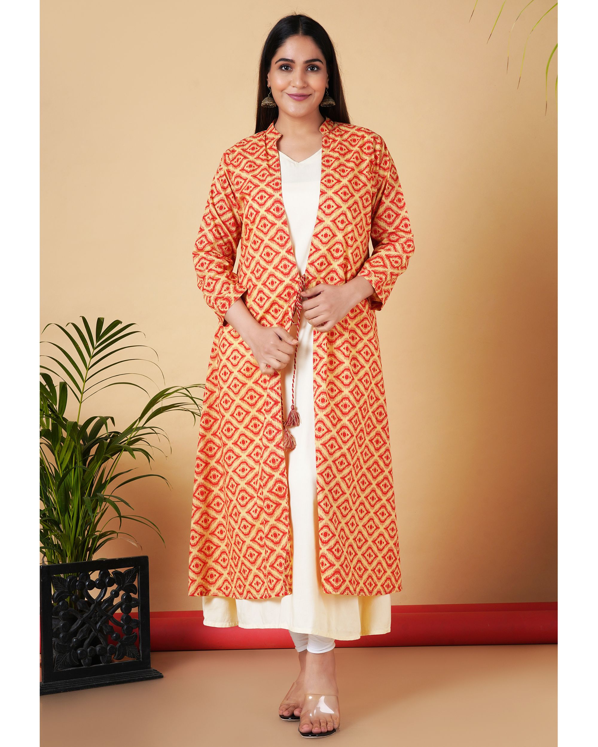 Orange shop long jacket