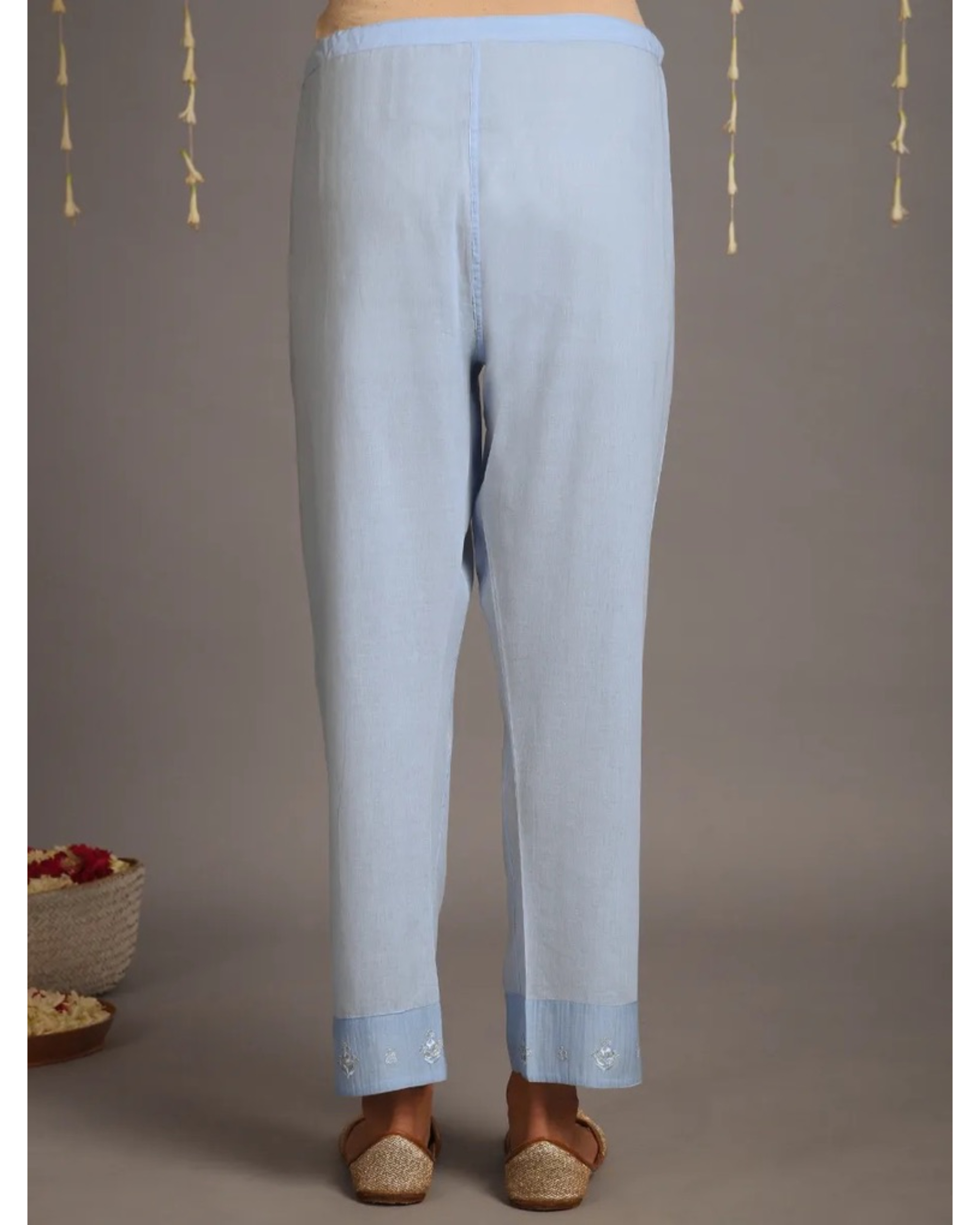 Pastel blue cotton pants