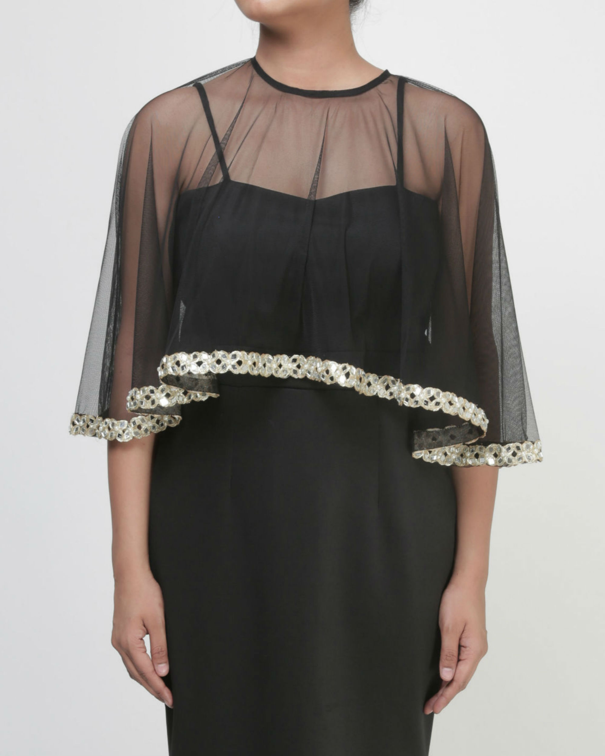 Mirror embellished cape by Inaayat The Secret Label