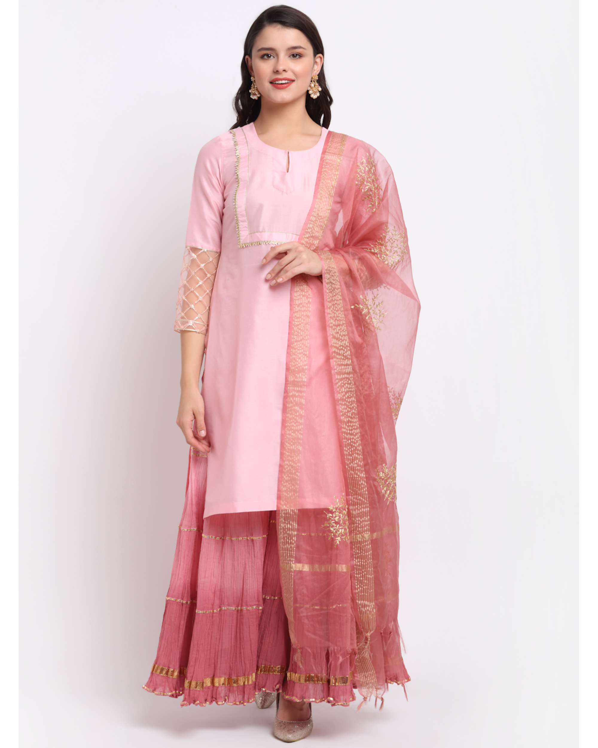 Buy INDIE CLOSET Women's Rayon Straight Kurta Set (Peach,S) at Amazon.in