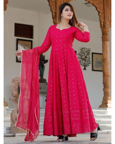 Anarkali dress neck/gala