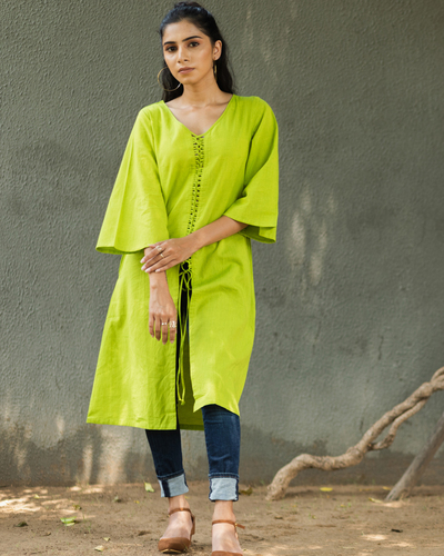 Lime green kurta by Babli | The Secret Label