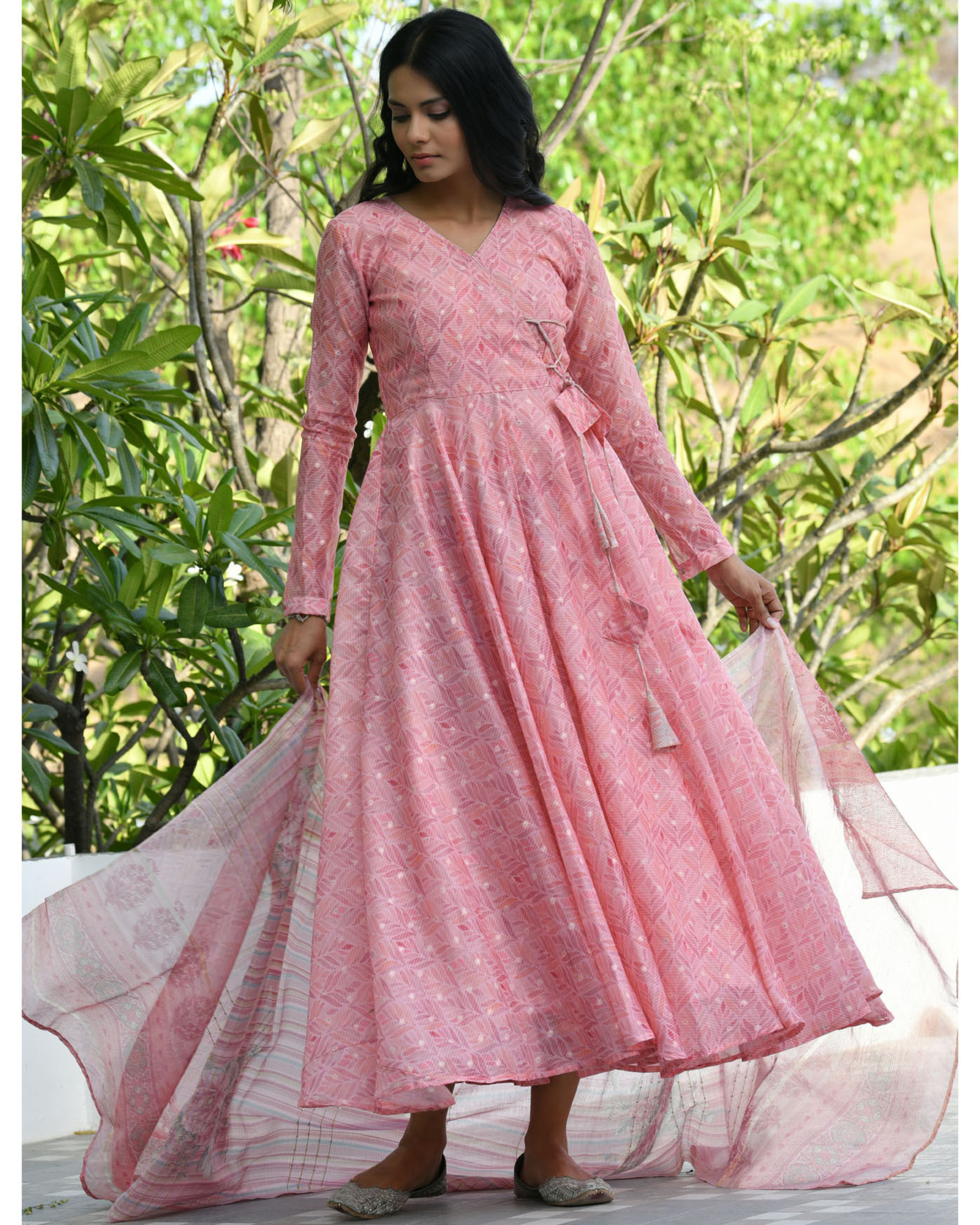 Pink dress with dupatta - set of two
