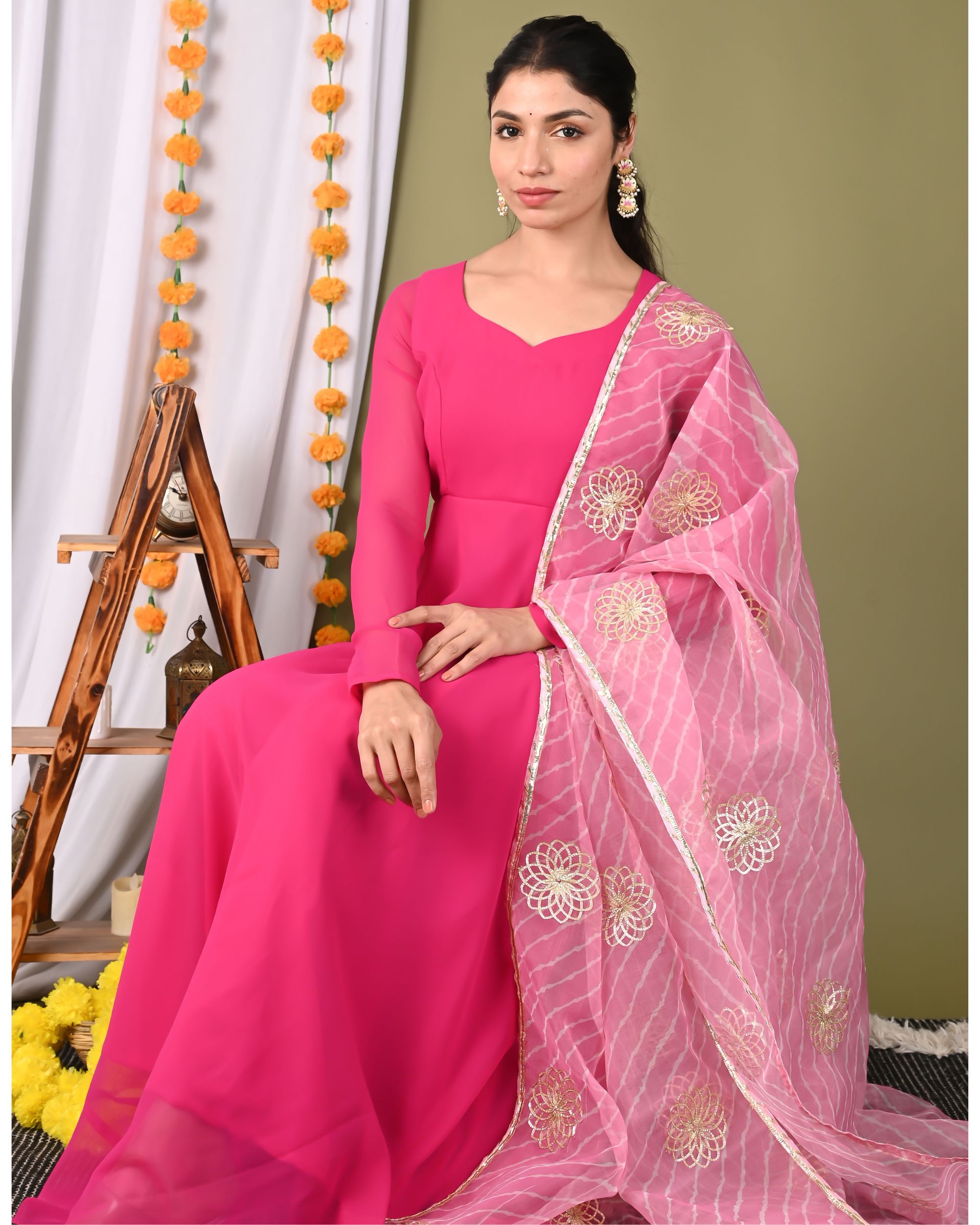 Buy Long Dark Pink Dress Online In India  Etsy India