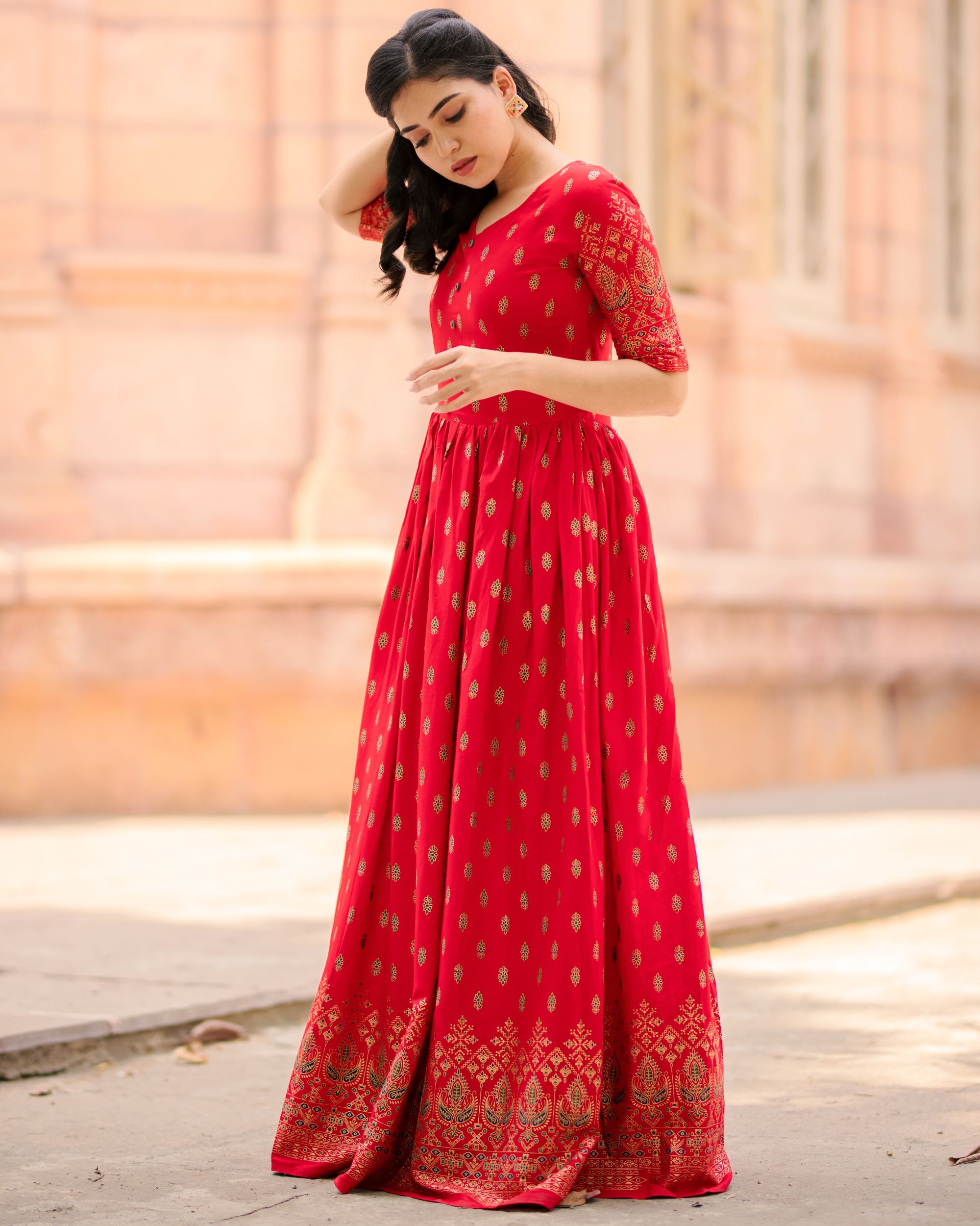 RARE Women Fit and Flare Red Dress  Buy RARE Women Fit and Flare Red Dress  Online at Best Prices in India  Flipkartcom