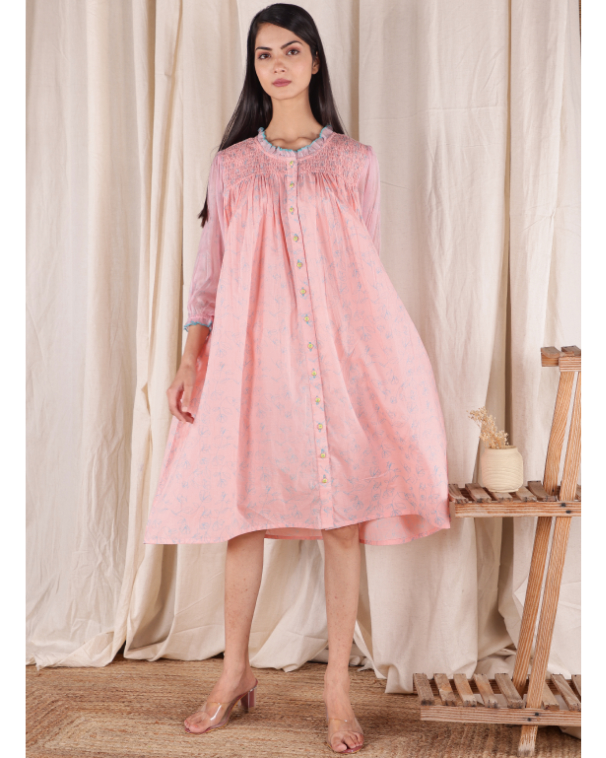 Light pink short flared dress