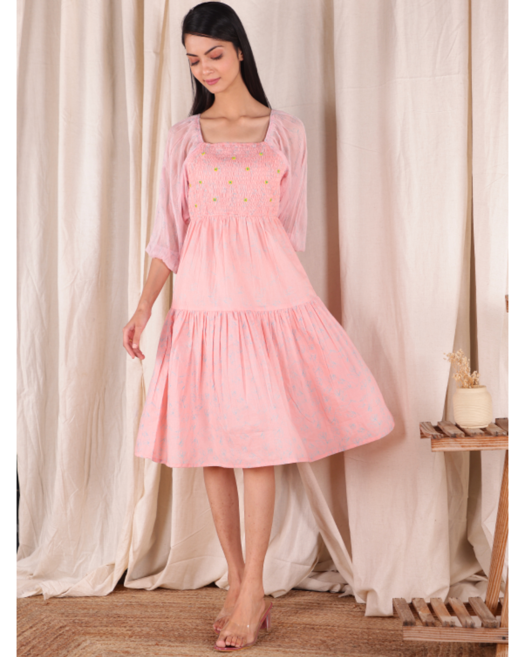 Light pink flared dress
