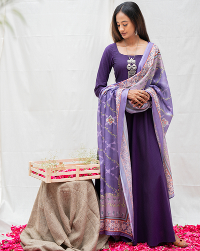 Sharara Suits : Light purple georgette sharara salwar suit