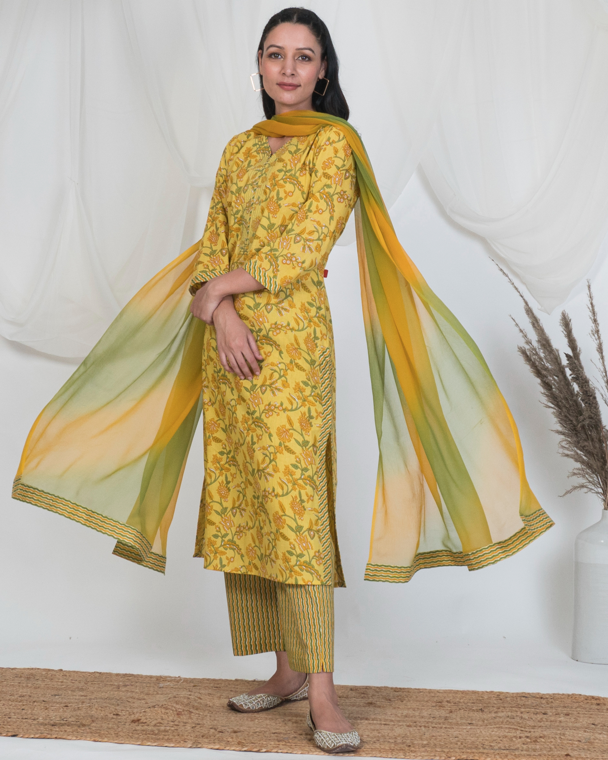 Readymade Yellow Suit With Zari  Resham Work Latest 4079SL04