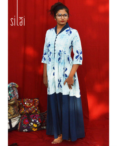 Indigo Gathered Maxi By Silai The Secret Label 