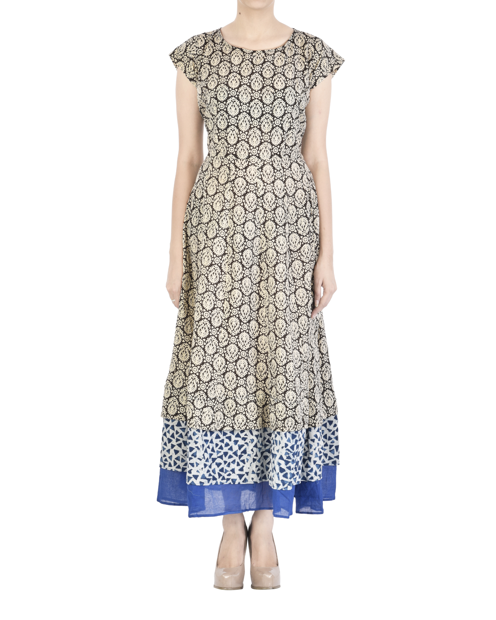 Sway layered block print dress by Miroir by Madhulika Jhawar | The ...