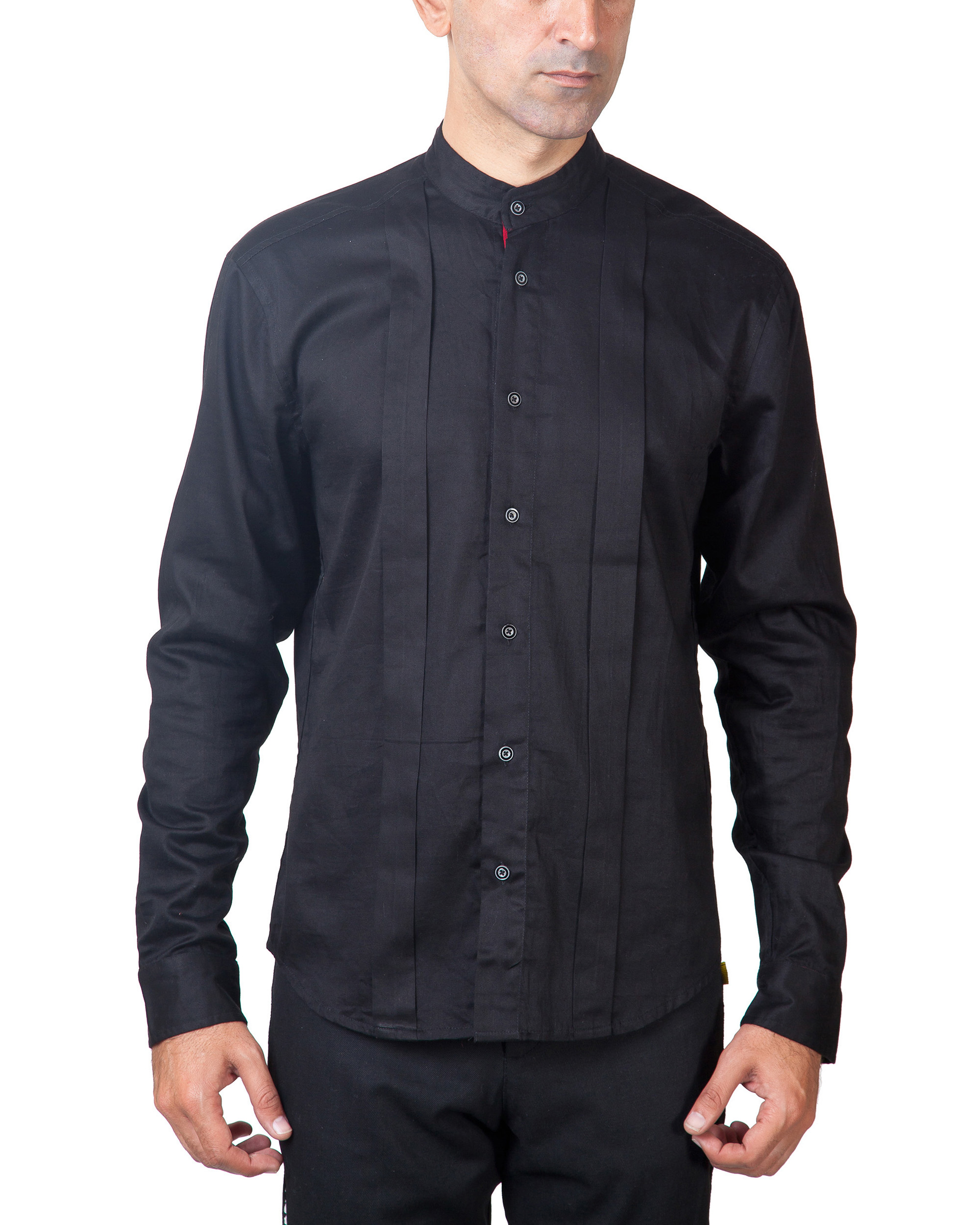 Black  pleated shirt