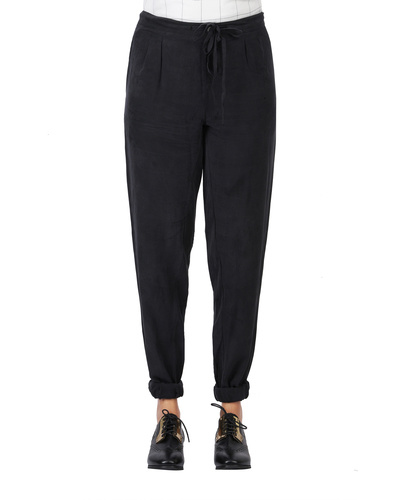 Front pleated cupro pants with elasticated bottom hem by THREE | The ...