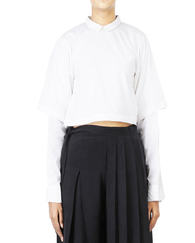 Double sleeved cropped shirt by THREE | The Secret Label