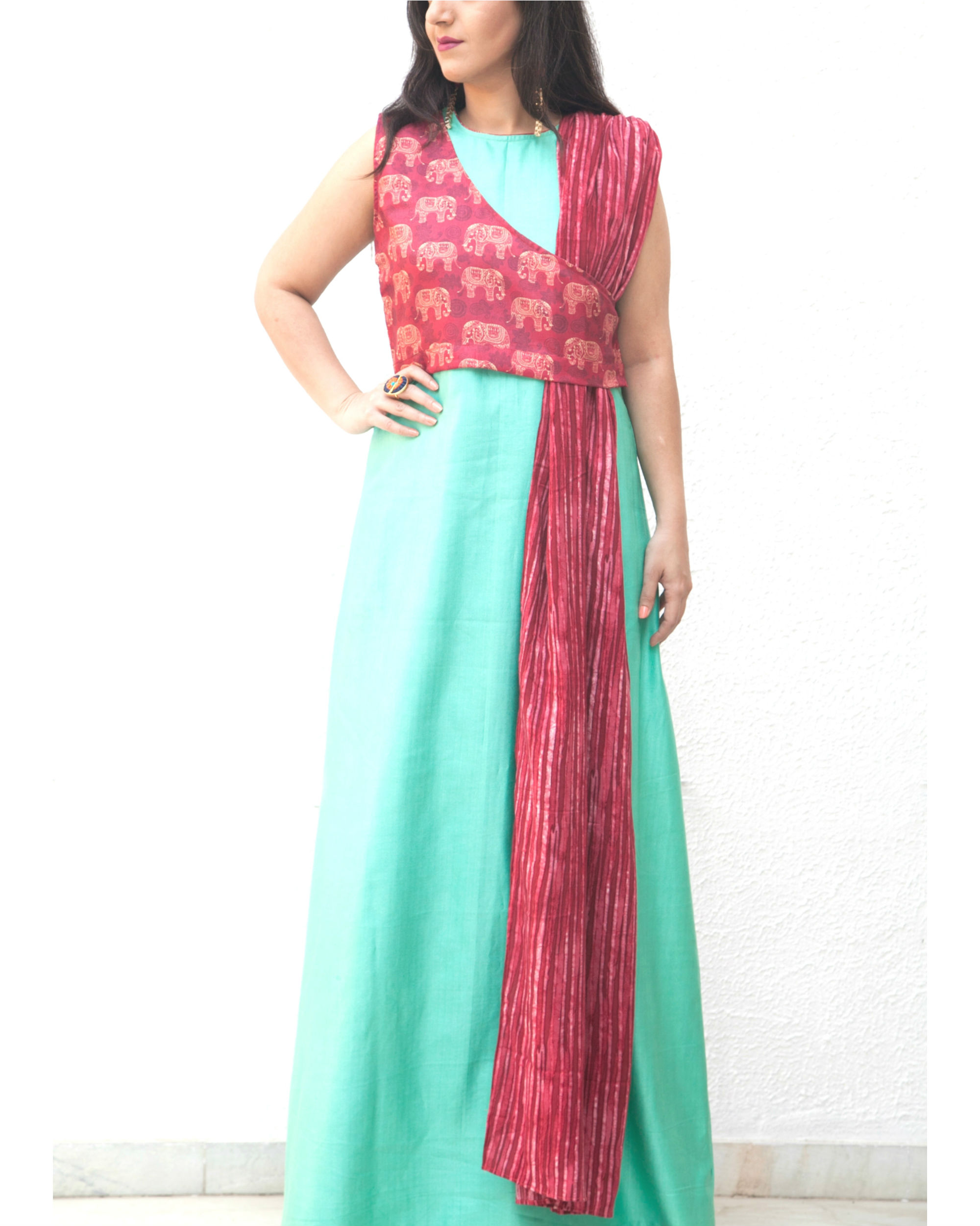 Set of mint maxi and jacket by Plush Culture | The Secret Label