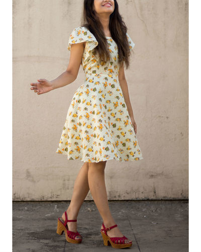 Yellow umbrella dress by Why So Blue The Secret Label