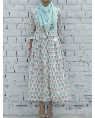 【LOULOUSEOUL】Sunday Floral Slim Dress (Scarf Set / Laven SHEIN LUNE Allover Floral Print Knot Side Ruffle Hem Wrap