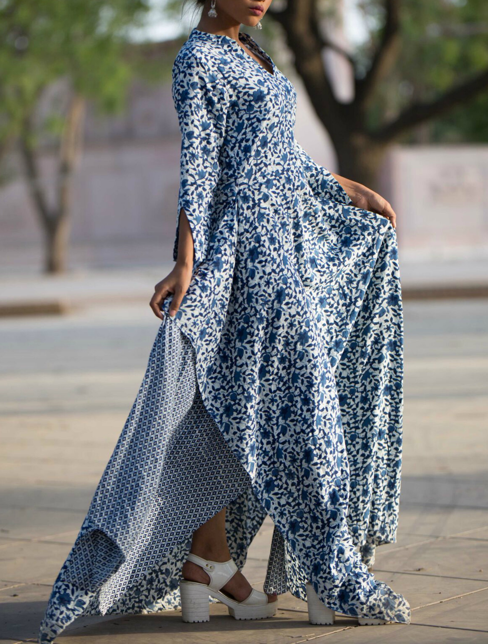 Rayon asymmetrical dress by Keva | The Secret Label