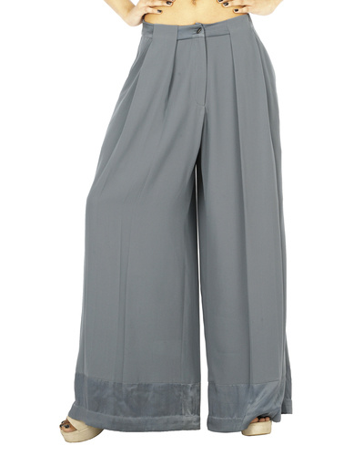 Grey pleat trousers by QUO by Ishita Mangal | The Secret Label