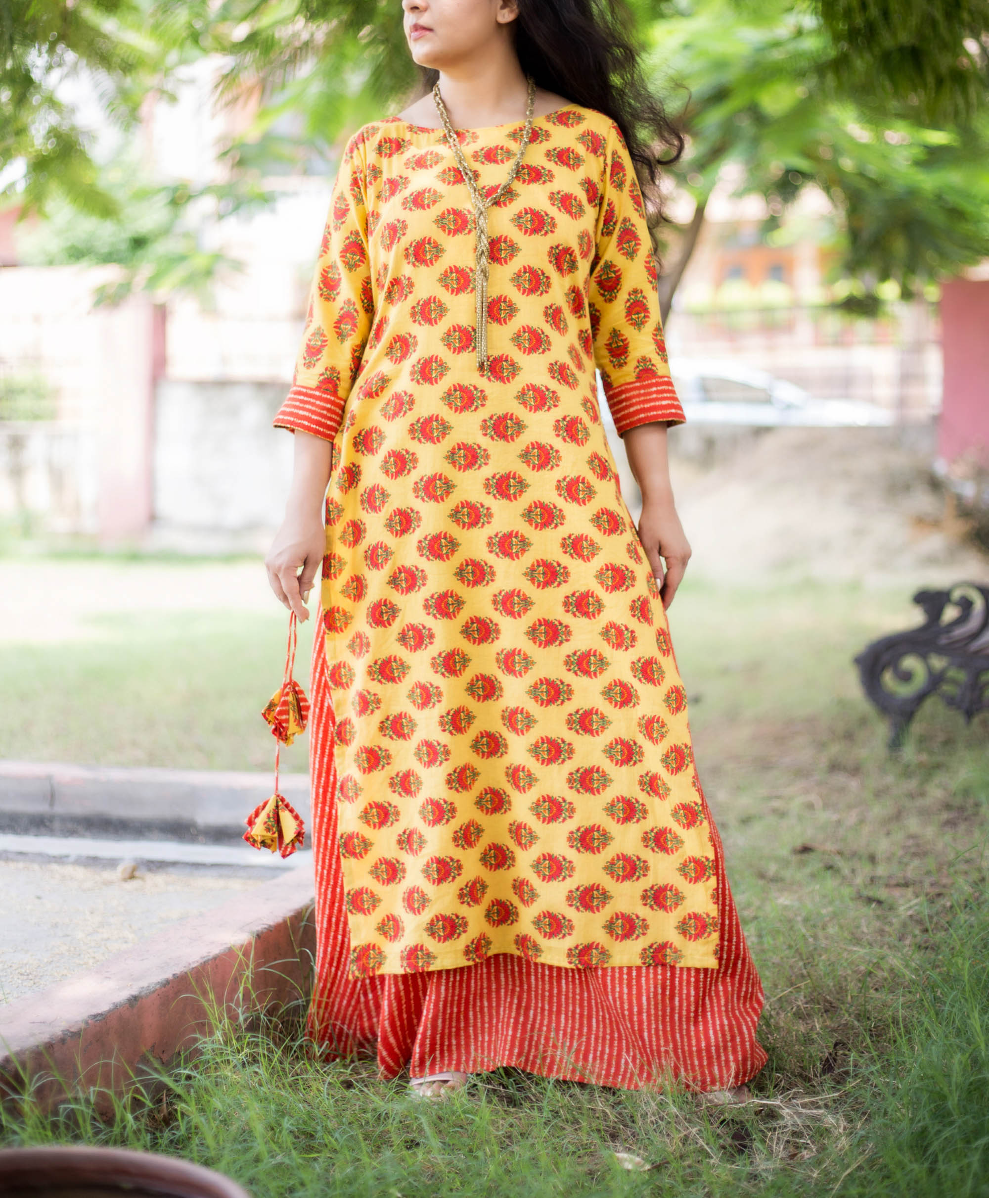 Yellow tangerine double dress by The Home Affair | The Secret Label