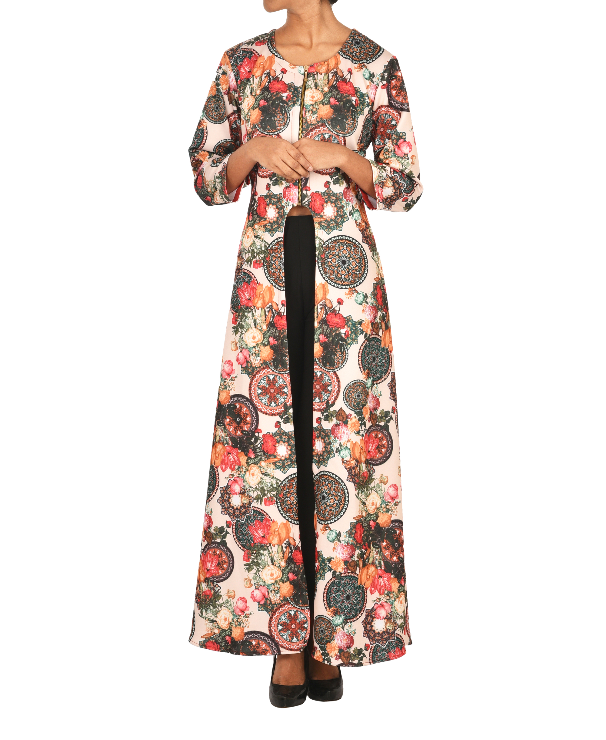 Off white floral cape by Inaayat | The Secret Label